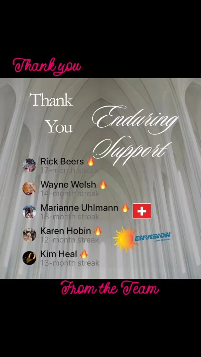 The you all for your Enduring Support. #envisionlasertattooremoval #portcharlottefl #sarasota #veniceflorida #fortmeyers